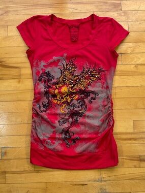 00s Y2k/Grunge Ed Hardy Style Graphic Tee Shirt